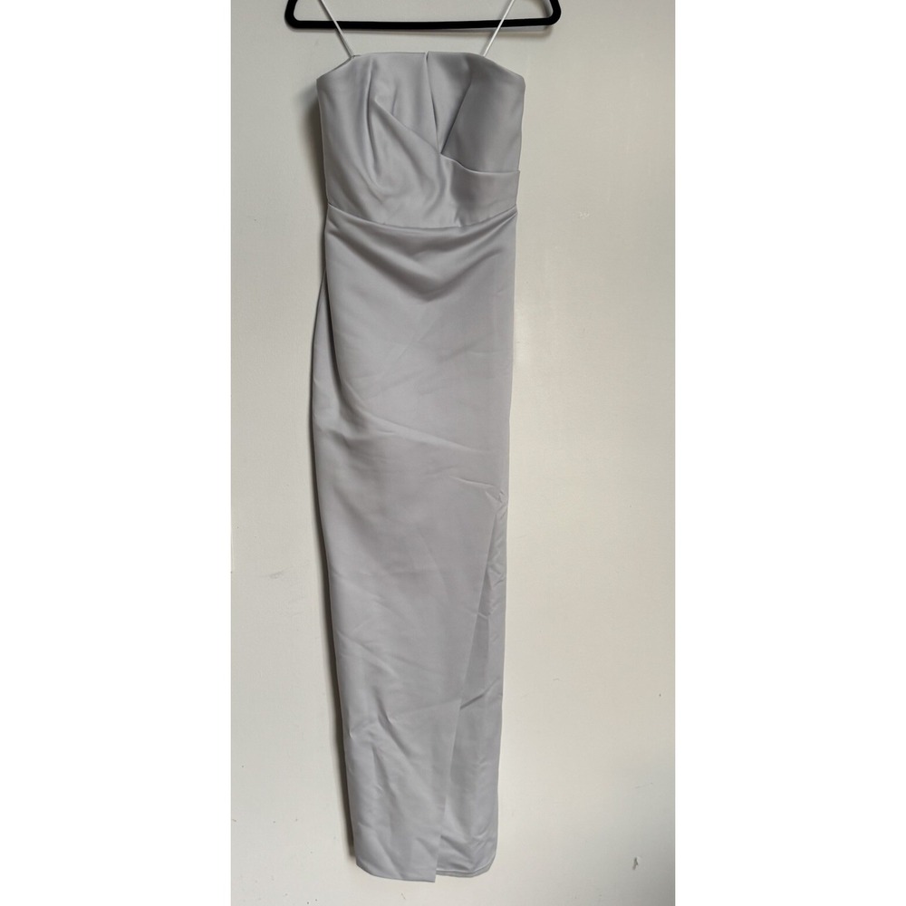 Strapless Bodycon Maxi Dress High Slit Evening Formal Gown Dress 8 Prom Glam - Picture 11 of 13